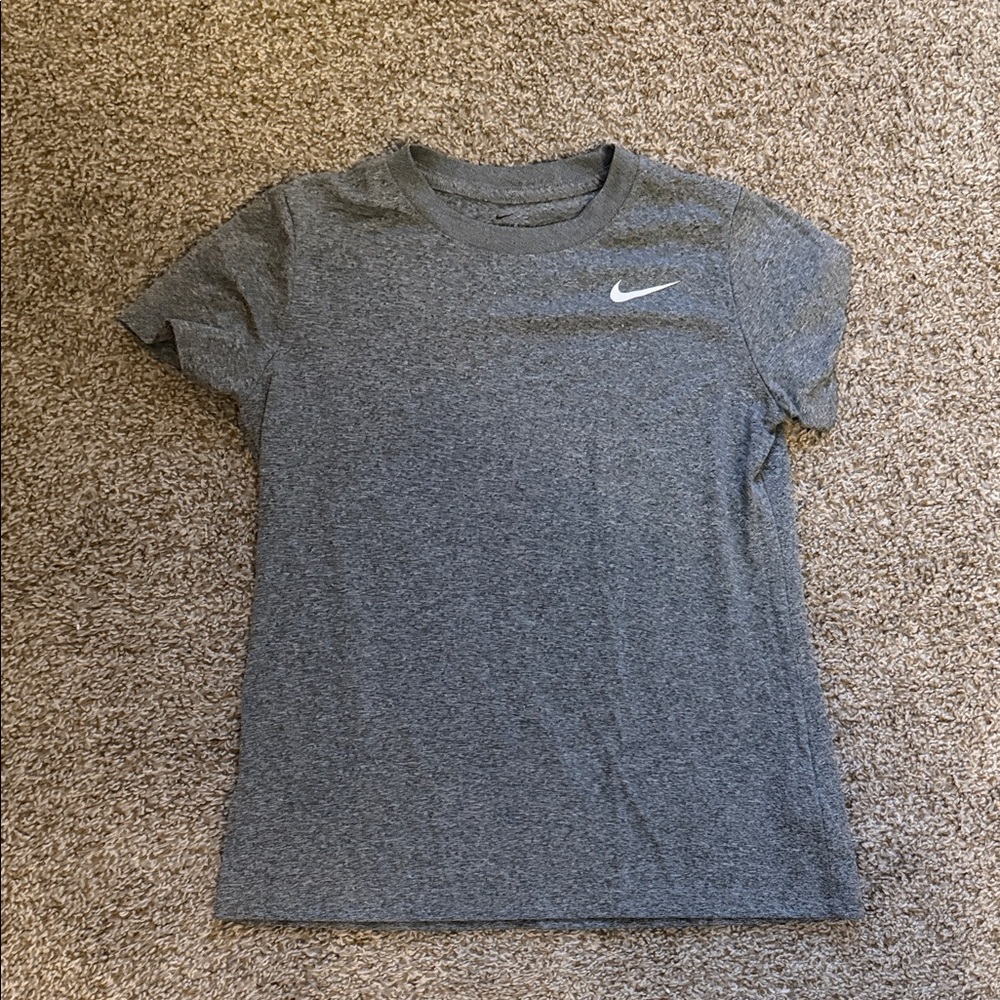 Nike Heather Gray Tee with White Swoosh